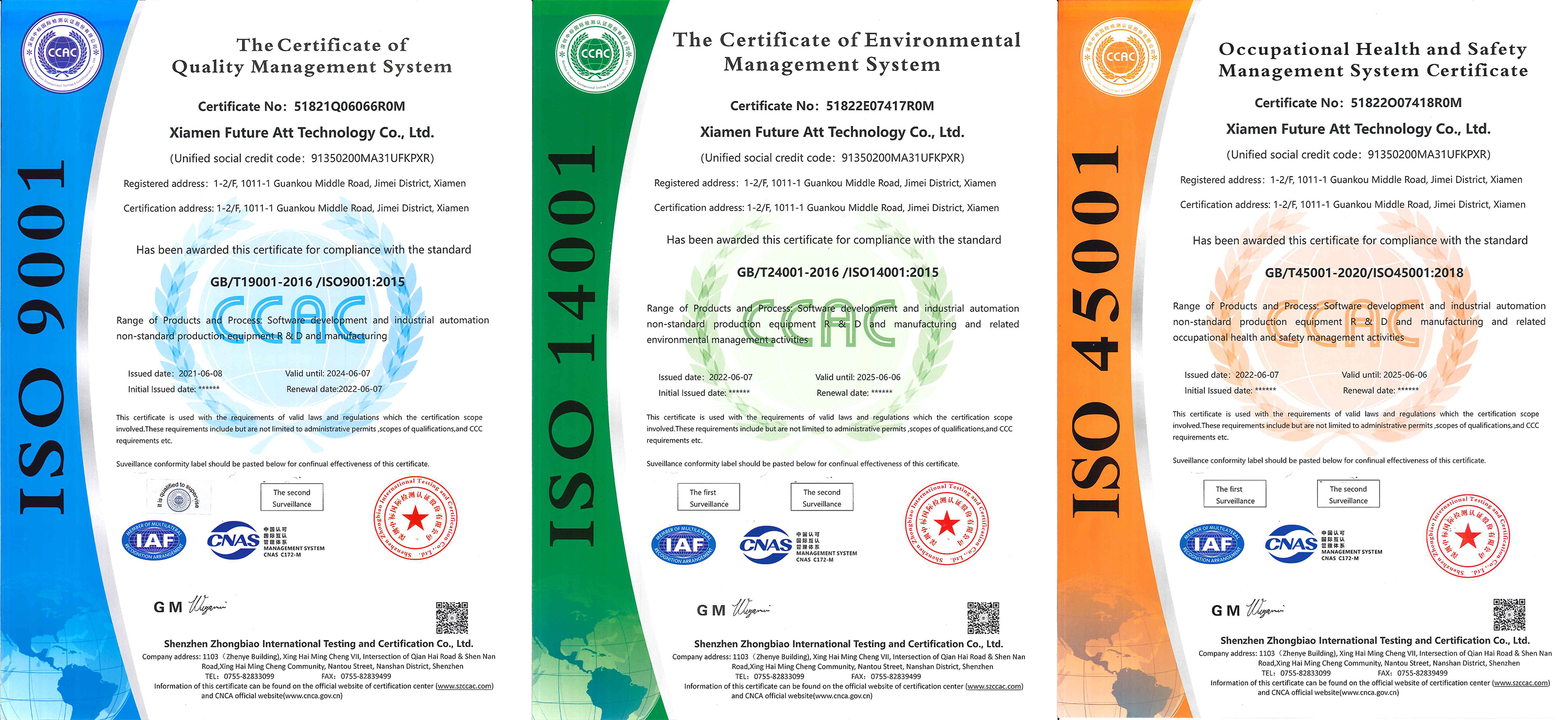 Certification ISO des trois systèmes de management
